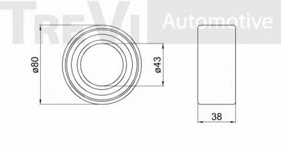 TREVI AUTOMOTIVE wb1554 -  Комплект подшипника ступицы колеса